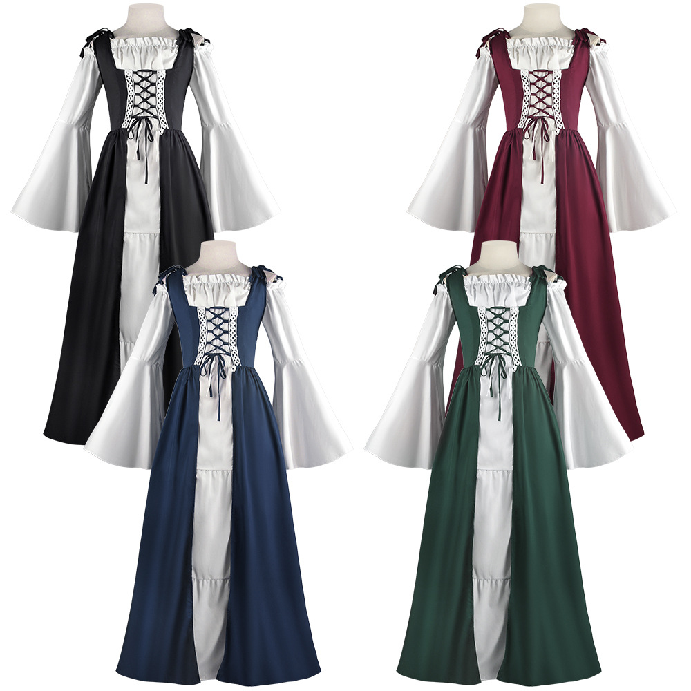 Lace Dress - Orta Çağ Steampunk Tarzı Bağcıklı Elbise,