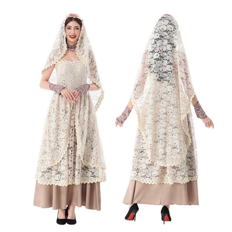 Wedding Dress - Kadınlar için Vintage Dantel Detaylı, Dantel