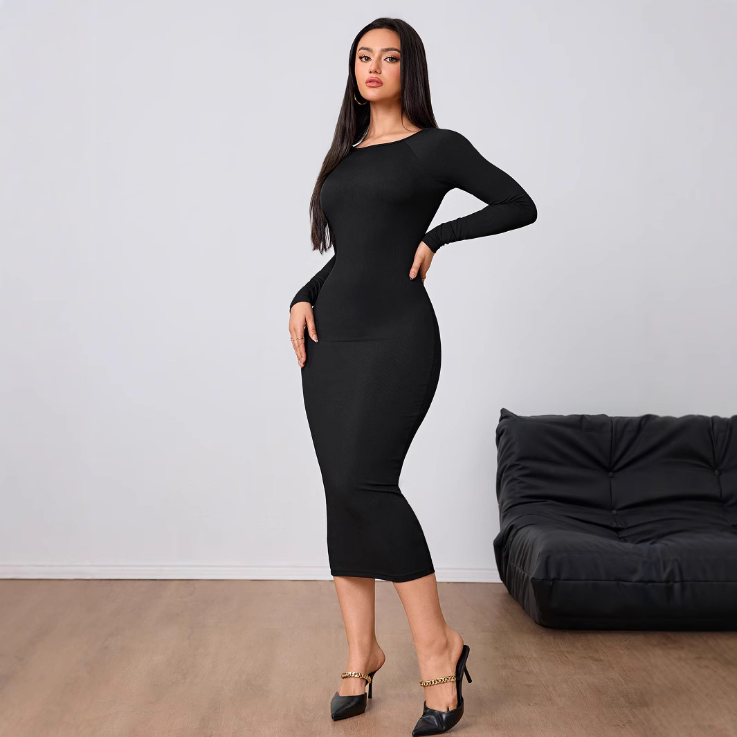 Midi Dress - Kadın Modası Sade Elbise İlkbahar Yaz