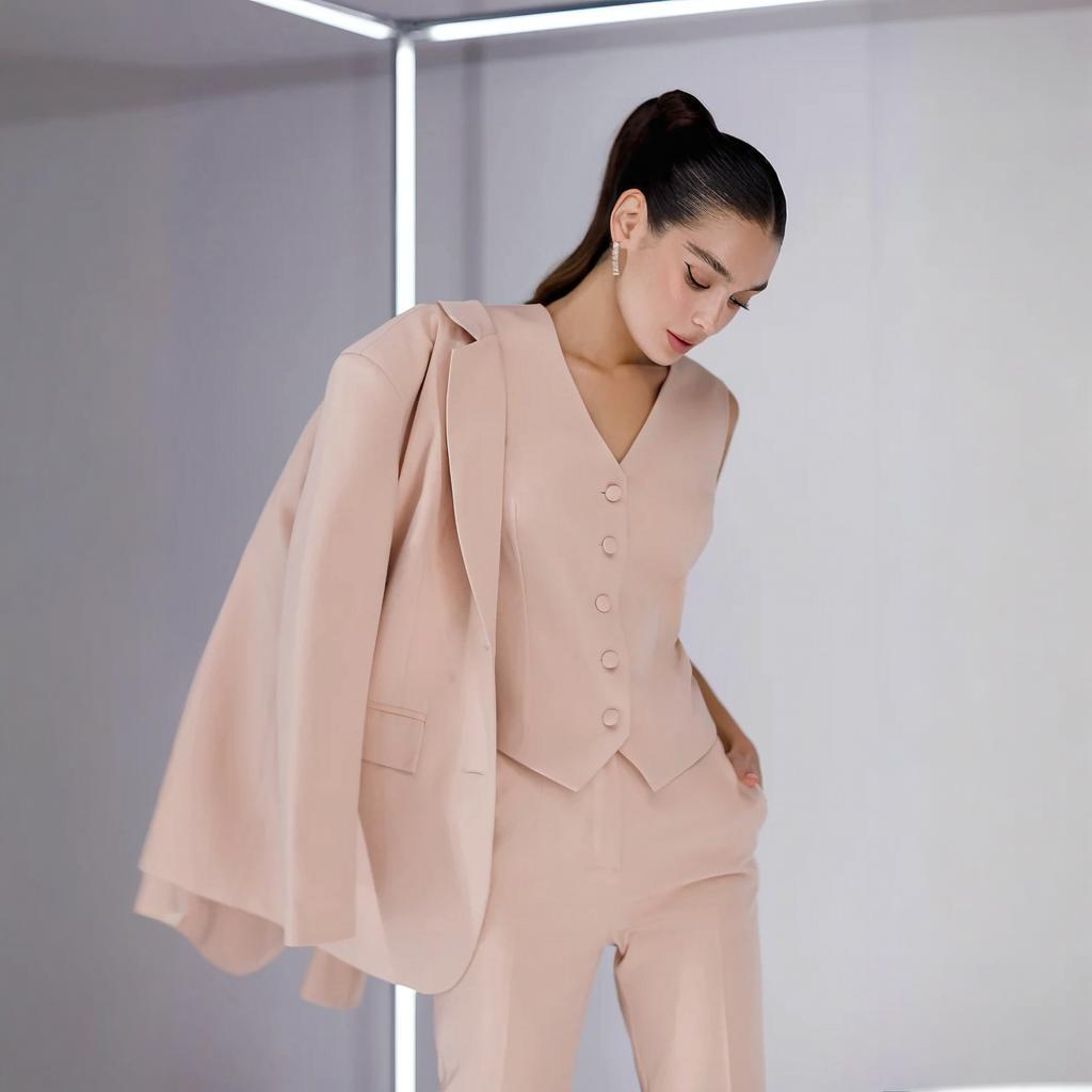 Womens Blazer - 2026 Kadın Takım Elbise Üç Parçalı