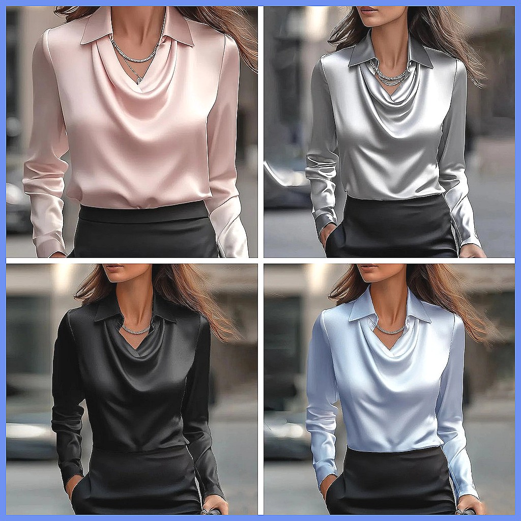 Vintage Saten Bluz Kadın Uzun  - Silk Blouse incelemesi ve fiyatı