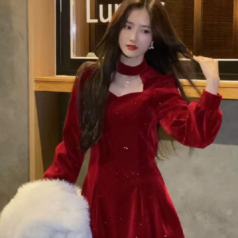 Ince köpüklü kadife elbise kad - Women'S Red Formal Wear incelemesi ve fiyatı