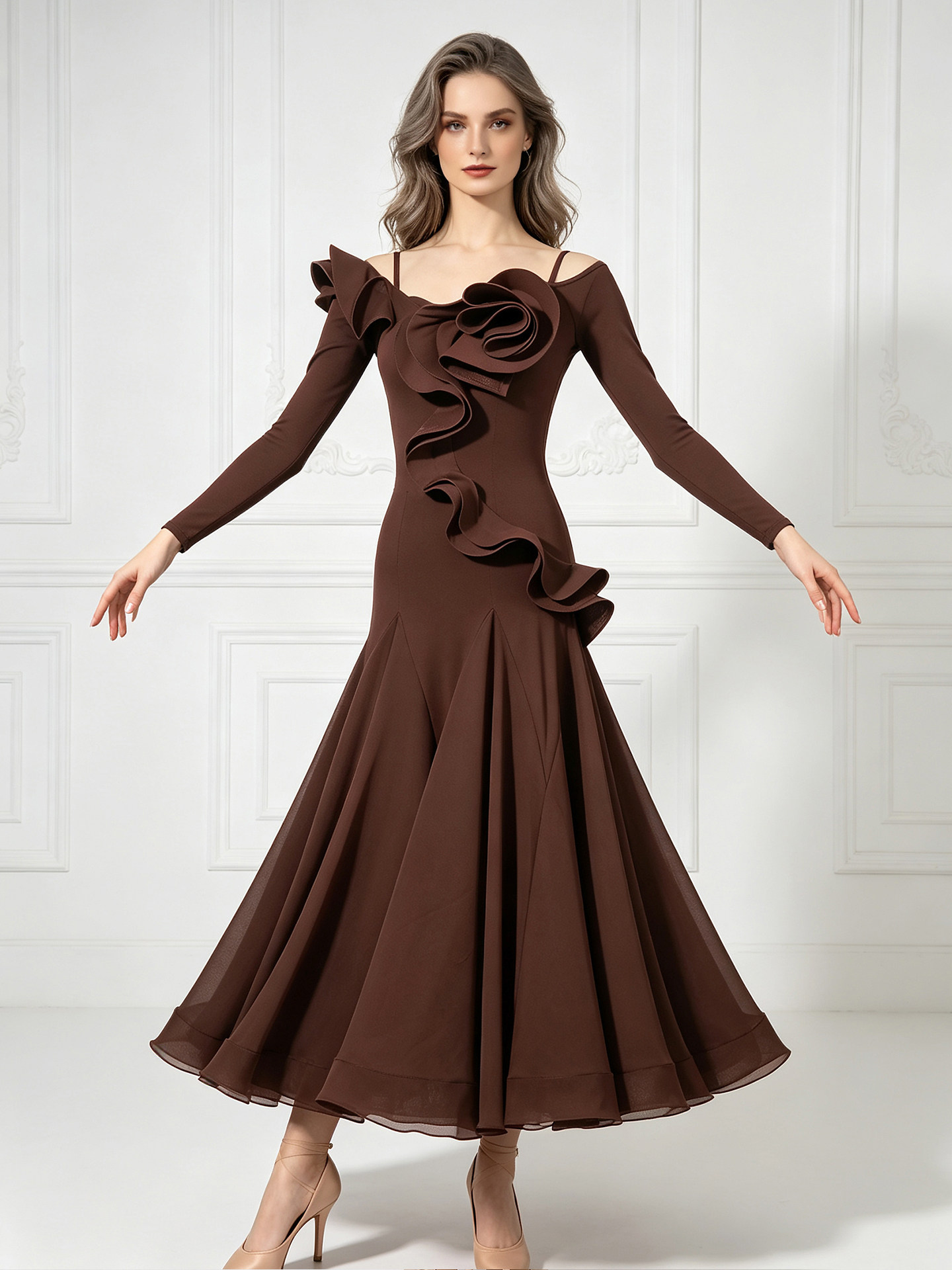 3D Fırfırlı Omuz Dekolteli Uzu - Women'S Red Formal Wear incelemesi ve fiyatı
