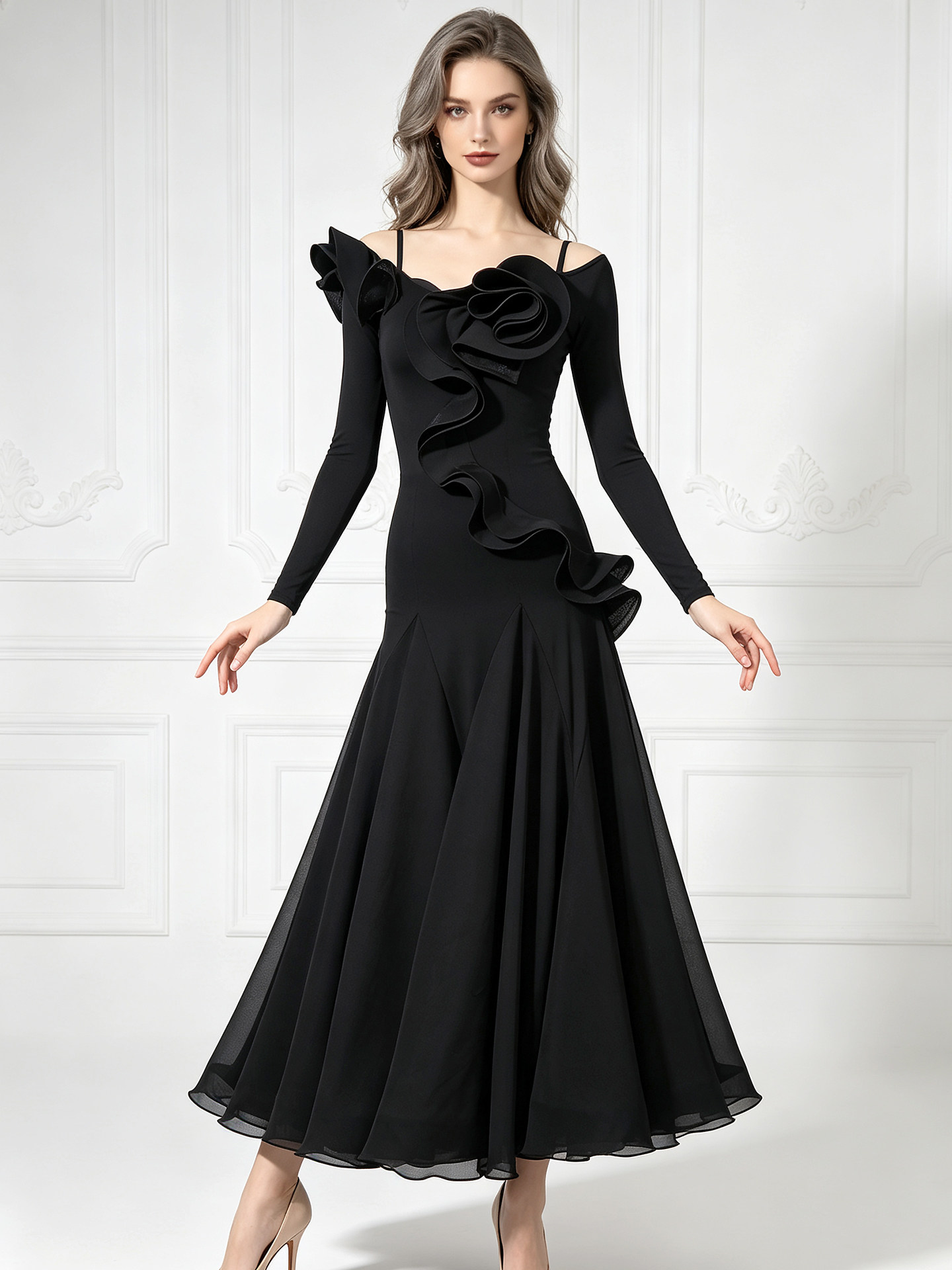 3D Fırfırlı Omuz Dekolteli Uzu - Women'S Red Formal Wear incelemesi ve fiyatı